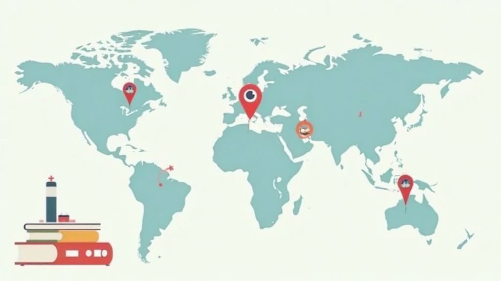Map highlighting countries with cheapest cost of living for Indian students
