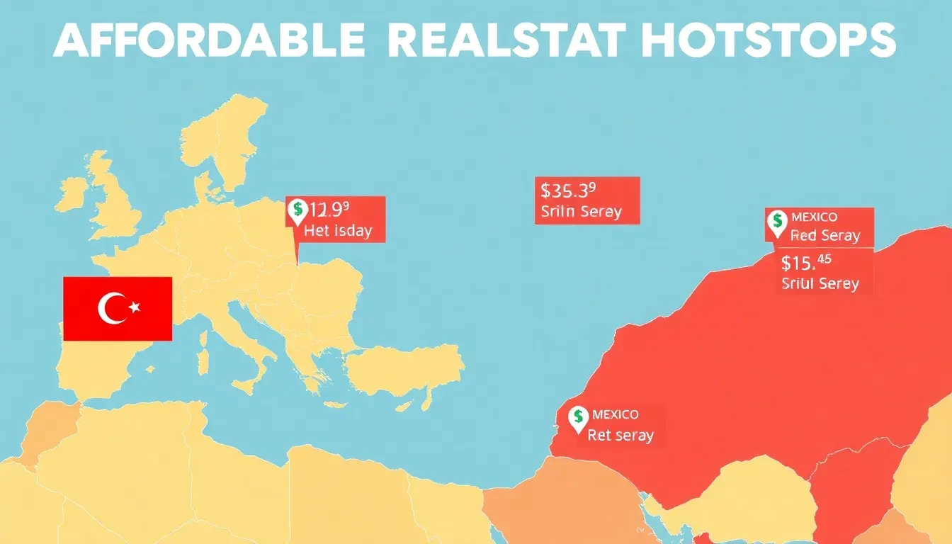 Map showing affordable real estate locations