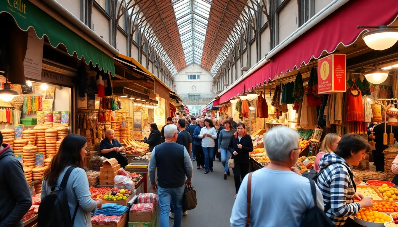 A lively market scene depicting the cheapest european countries to visit, emphasizing affordable cultural experiences.