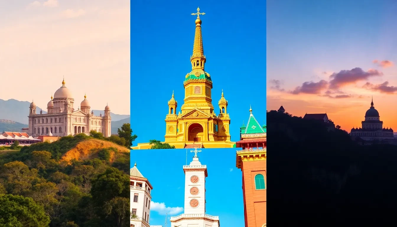 Cheapest countries to move to presented through iconic landmarks.