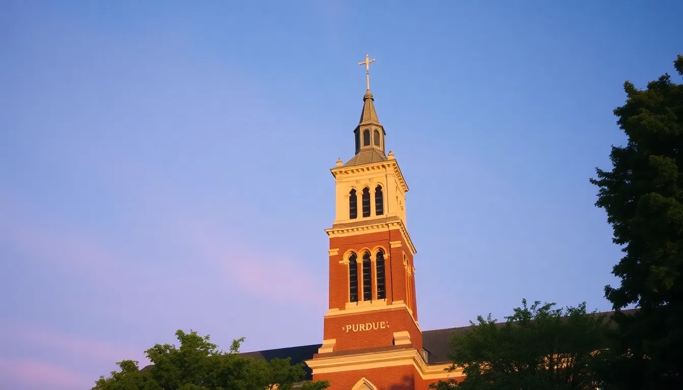 Purdue University bell tower symbolizing education; keyword: purdue acceptance rate.