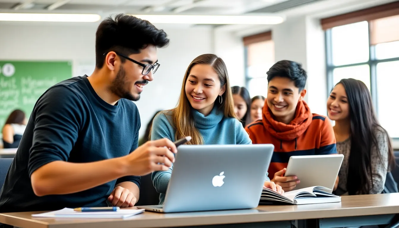 Image of international students studying together; keyword: ut austin acceptance rate.
