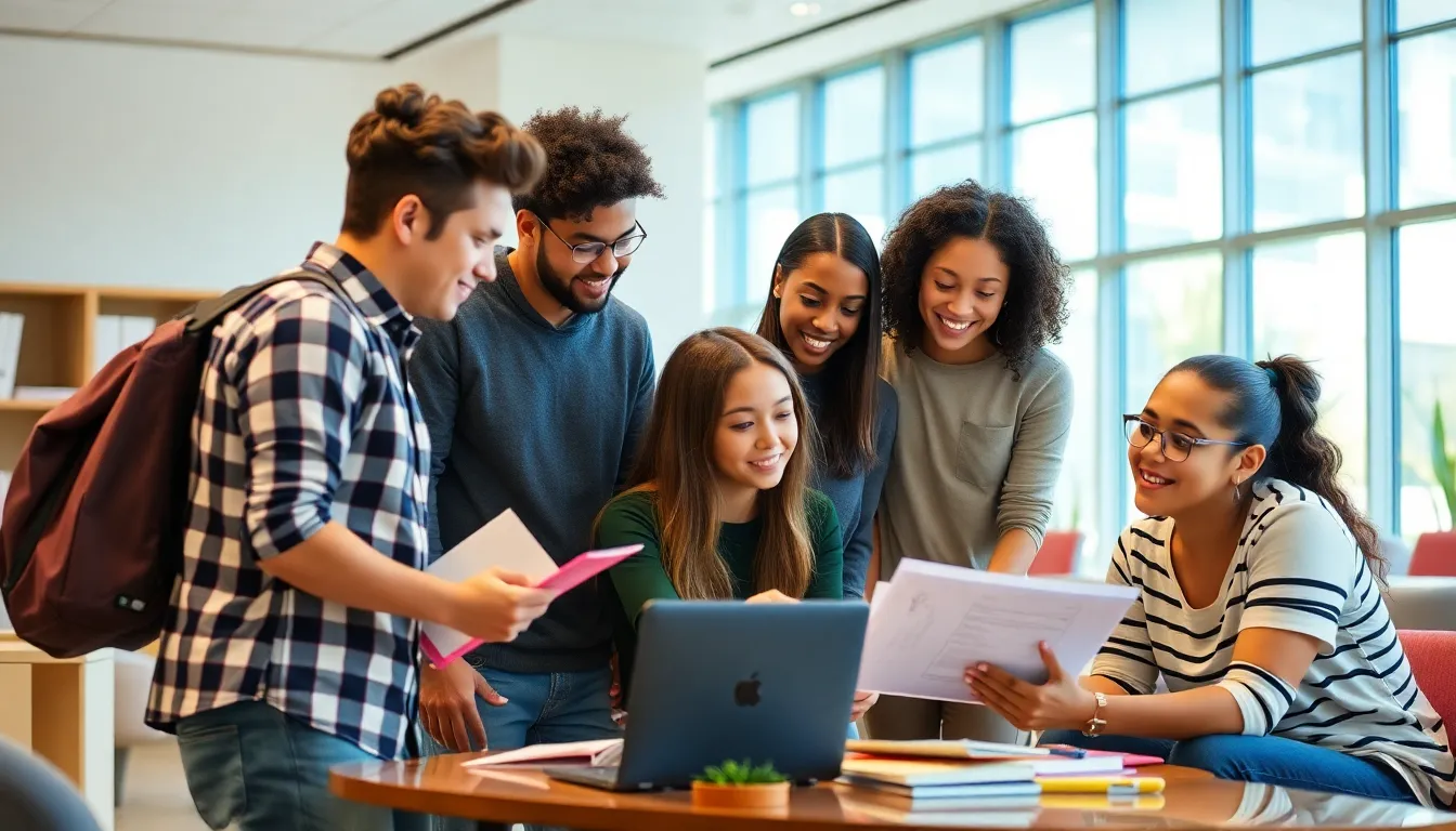 Image of students collaborating on studies; keyword: columbia acceptance rate.