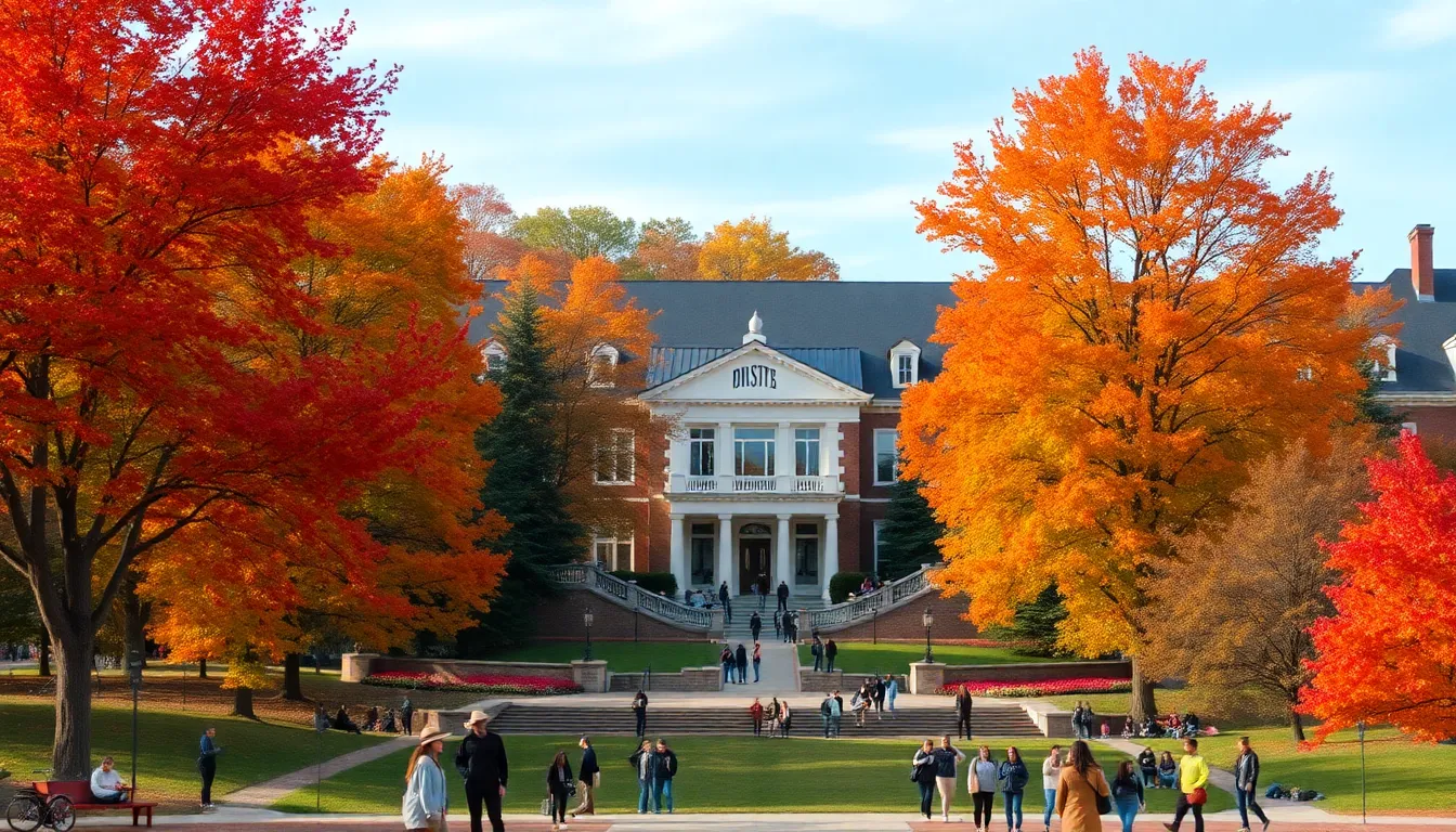 Ohio State acceptance rate, scenic autumn view capturing the lively campus atmosphere.